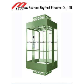 Square Shape Glass Panoramic Elevator with Machine Room
